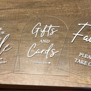 Acrylic Gifts and Cards Sign with White Lettering